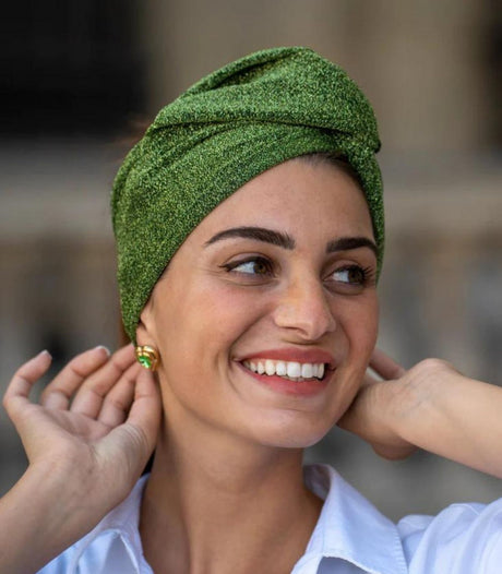 Turbante maille verte paloma germain 1