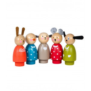 Conjunto de 5 personajes de madera gf moulin roty 1
