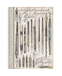 Papel arroz Stamperia A4 Calligraphy Vintage pens 1