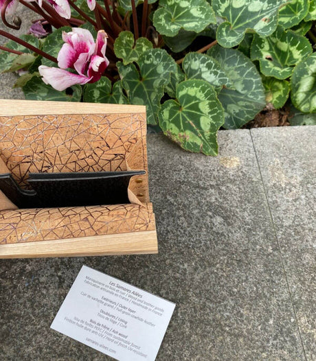 Cartera de madera michele dorado samares 2
