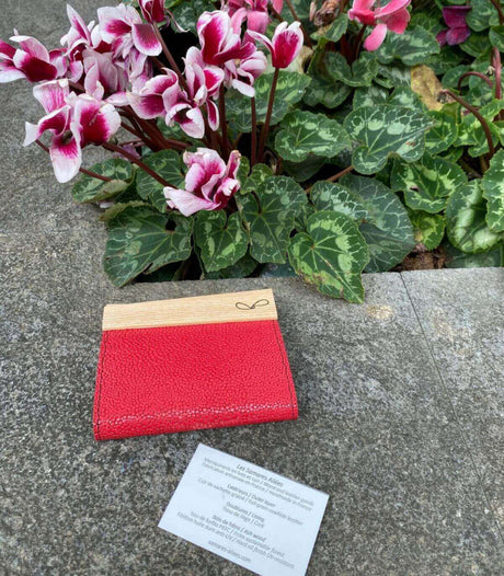 Cartera de madera michele rojo samares 1