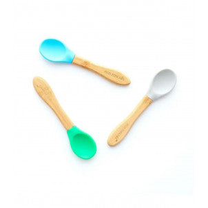 Cucharas bamboo gris azul verde eco rascals 1