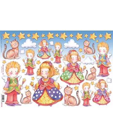 Papel arroz Stamperia A3 Menino e Menina 1