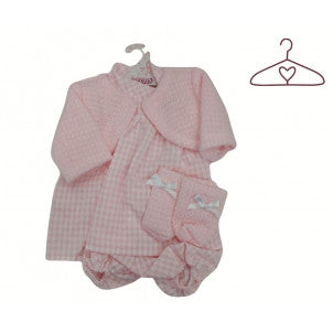 Ropita para muñecas vichy rosa v-38 llorens 1