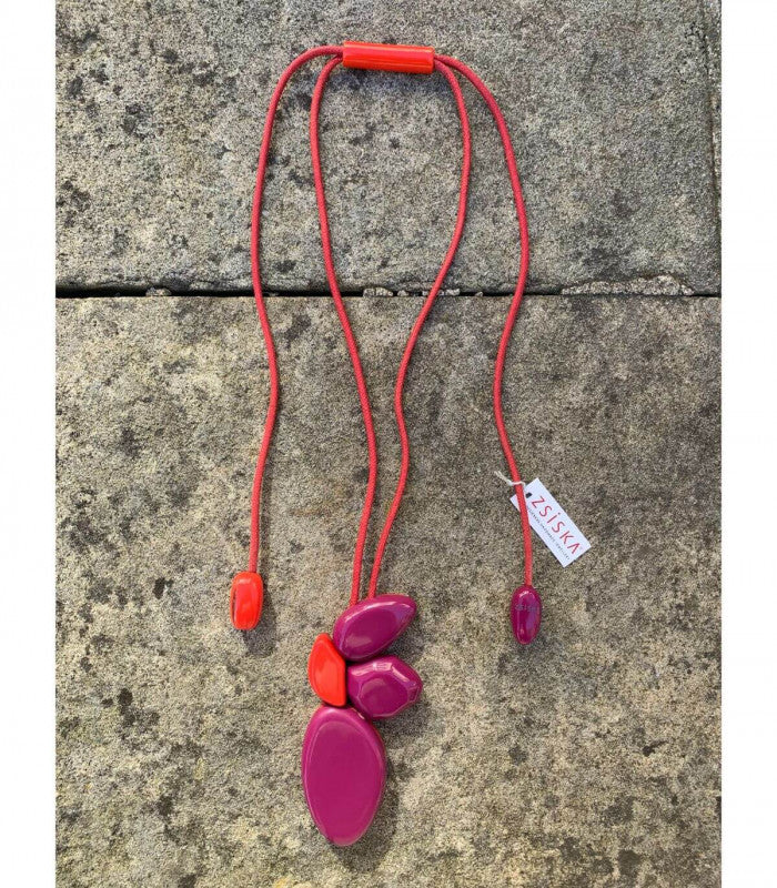 Collar zsiska fleur rojo 1