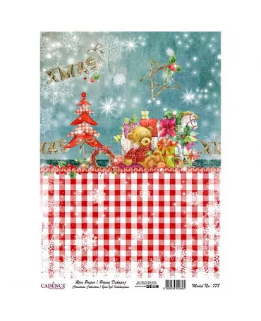 Papel arroz Cadence A3 REGALOS Y CUADRICULA ROJA 1