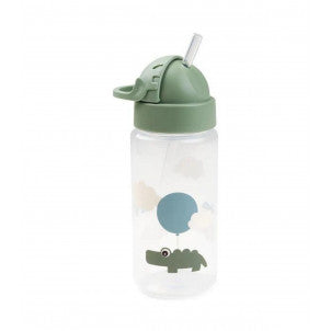 Botella con pajita happy clouds green done by deer 1