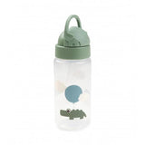 Botella con pajita happy clouds green done by deer 2