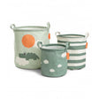 Set 3 cestos almacenaje happy clouds green done by deer 1