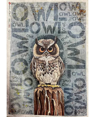 PAPEL ARROZ paperdesigns ANIMALS 0139 BUHO 1