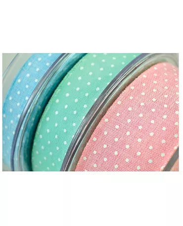 CINTA DE LINO CON LUNARES 3,5 CM AZUL 1