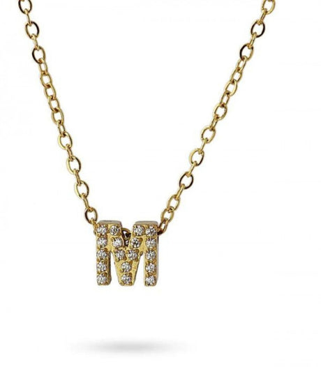 Collar stones dorado inicial letra m anartxy 1