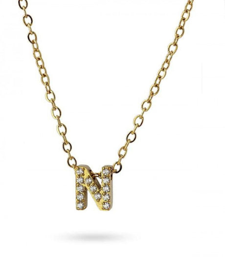 Collar stones dorado inicial letra n anartxy 1