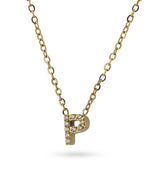 Collar stones dorado inicial letra p anartxy 1