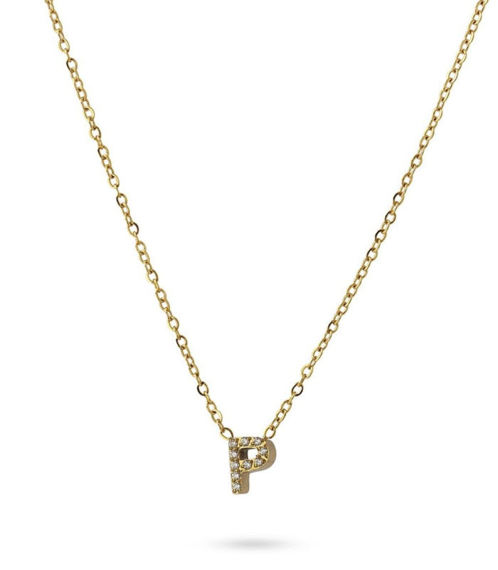 Collar stones dorado inicial letra p anartxy 2