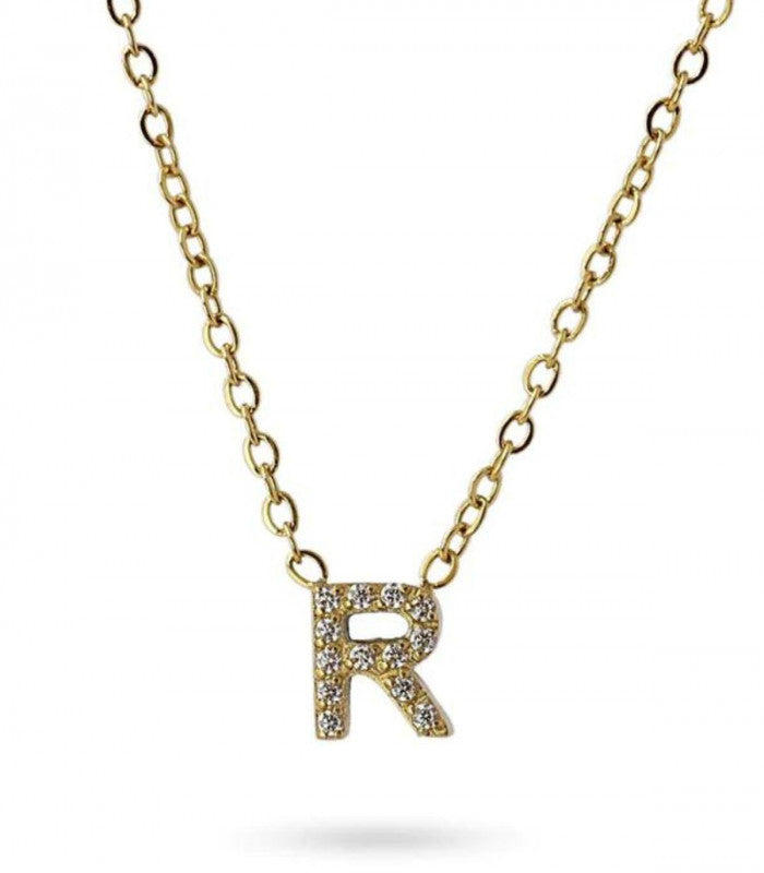 Collar stones dorado inicial letra r anartxy 1