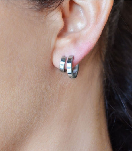 Pendiente aro plateado 8mm anartxy 2