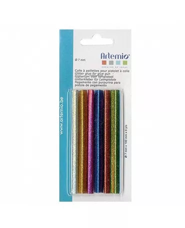 SILICONA barritas de recambio 6 ud 7mm BRILLANTINA COLORES VARIADOS 1
