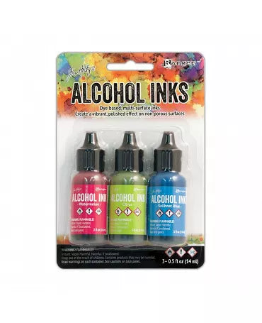 TINTA ALCOHOL INK RANGER KIT 3ud Watermelon, citrus y Sailboat Blue 1