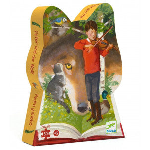 Puzzle silueta pedro y el lobo djeco 1