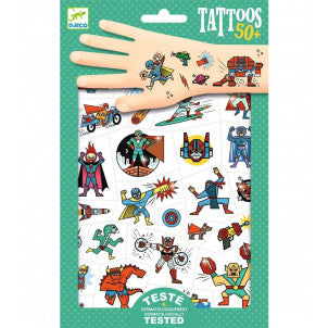 Tatuajes heroes contra villanos djeco 1
