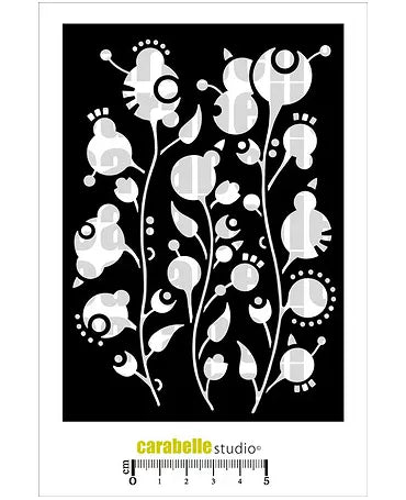 STENCIL CARABELLE Boule en fleur by Azoline 1