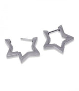 Pendiente aro estrella plateado anartxy 2