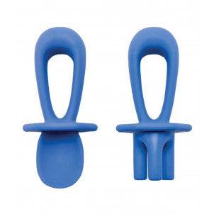 Cubiertos entrenamiento silicona azul tiny twinkle 1