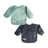 Pack 2 baberos c/mangas verde sage+negro t-l tiny twinkle 1