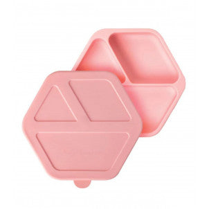 Plato silicona con succion y tapa rosa tiny twinkle 1
