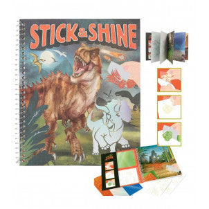 Libro para colorear stick & shine dino world 1