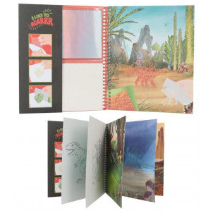 Libro para colorear stick & shine dino world 2