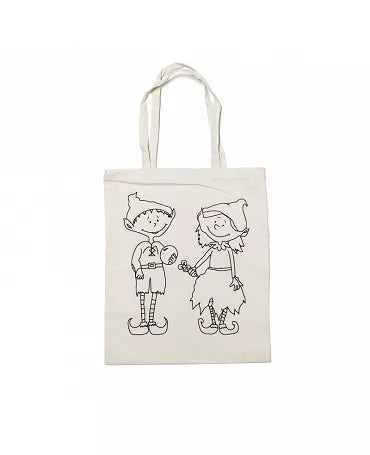 Textil BOLSA Algodón Prediseño DUENDES 27x32cm 1