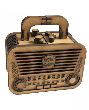 Madera Soporte caja Dm RADIO VINTAGE 1