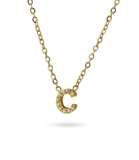Collar stones dorado inicial letra c anartxy 1