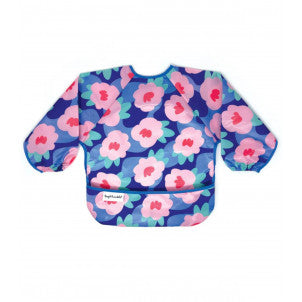 Babero impermeable c/mangas cuadros flores t-s tiny twinkle 1