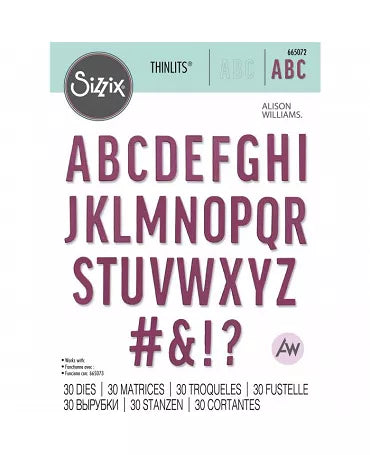 TROQUEL SIZZIX THINLITS DIE SET Alfabeto en Negrita 30pc 1