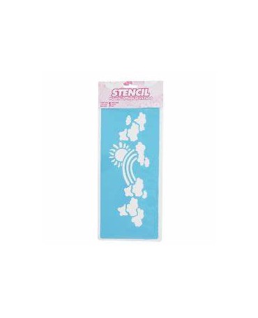 STENCIL ACRILEX Arco Iris y Nubes 1