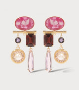 Pendiente halo goutte gold fuchsia julie sion 1