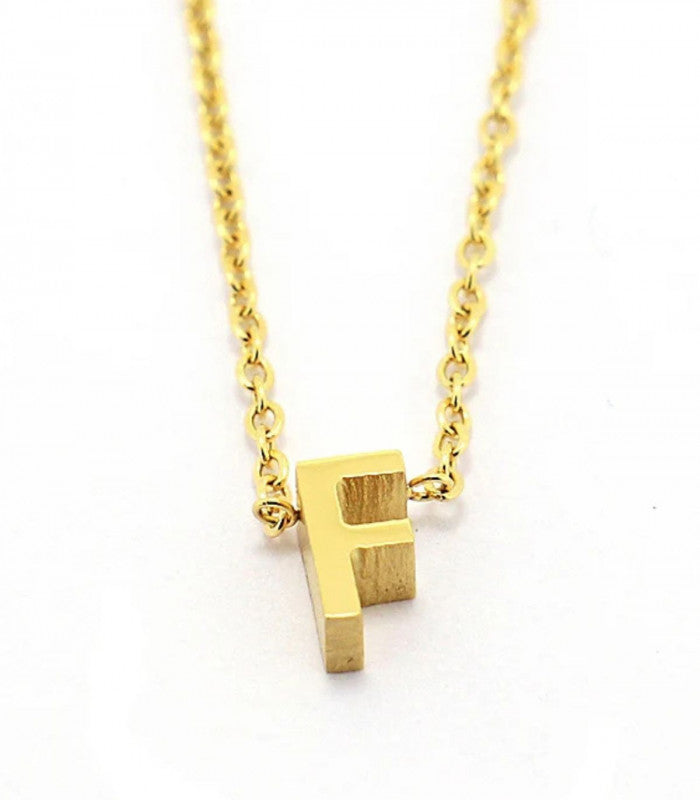 Collar inicial letra f dorado anartxy 1