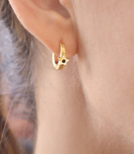 Pendiente mini aro dorado anartxy 2