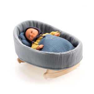 Cuna mecedora sueño azul pomea djeco 1