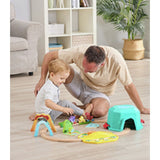Set de tren de dinosaurios con cubo hape 2