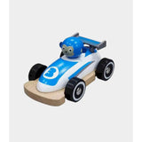 Coche de carreras madera azul hape 1