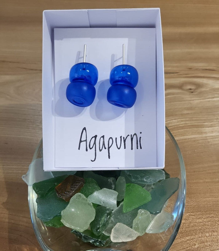 Pendiente doble bluisimo agapurniglass 1