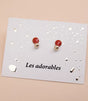 Pendiente adorables clous billes corail les femmes 1