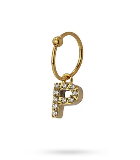 Piercing letra p dorado anartxy 1