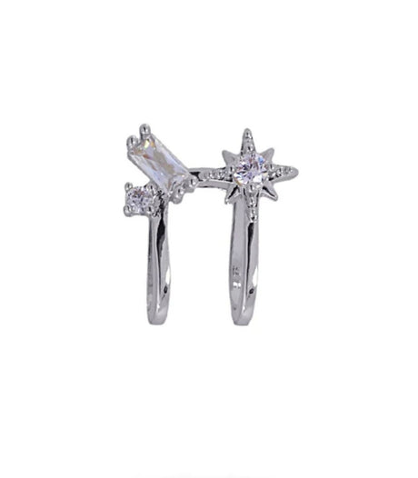 Pendiente ear cuff dulia plateado anartxy 1