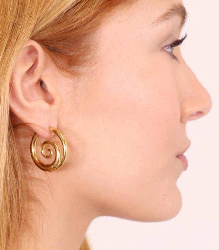 Pendiente twirls dorado anartxy 2