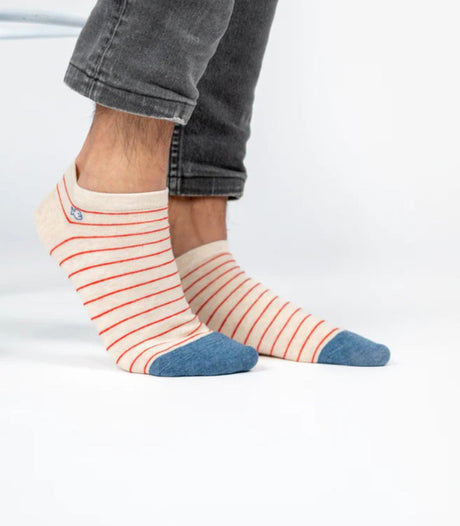 Calcetines tobilleros billy belt beige red 2
